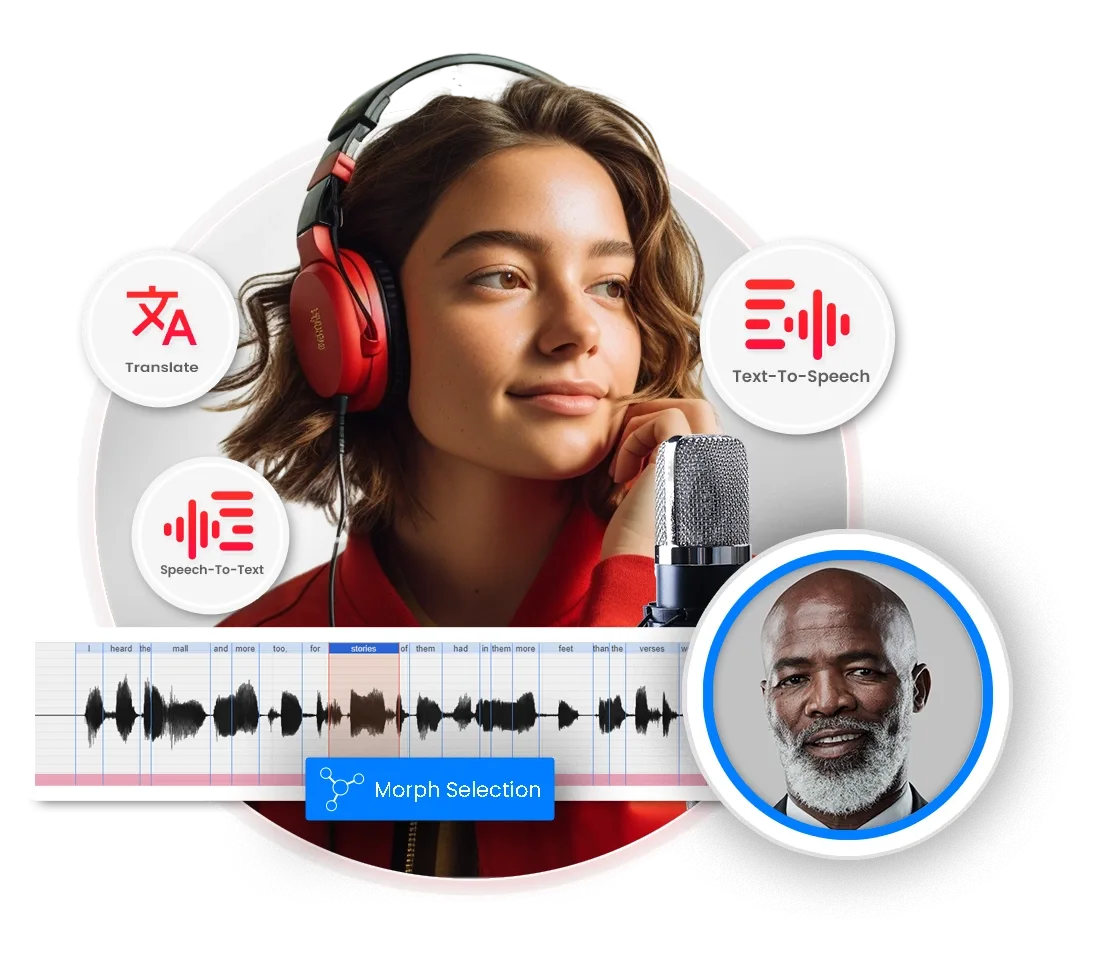 A young lady recording her voice to create multiple characters with Altered AI Voice Changer, AI Voice Generator