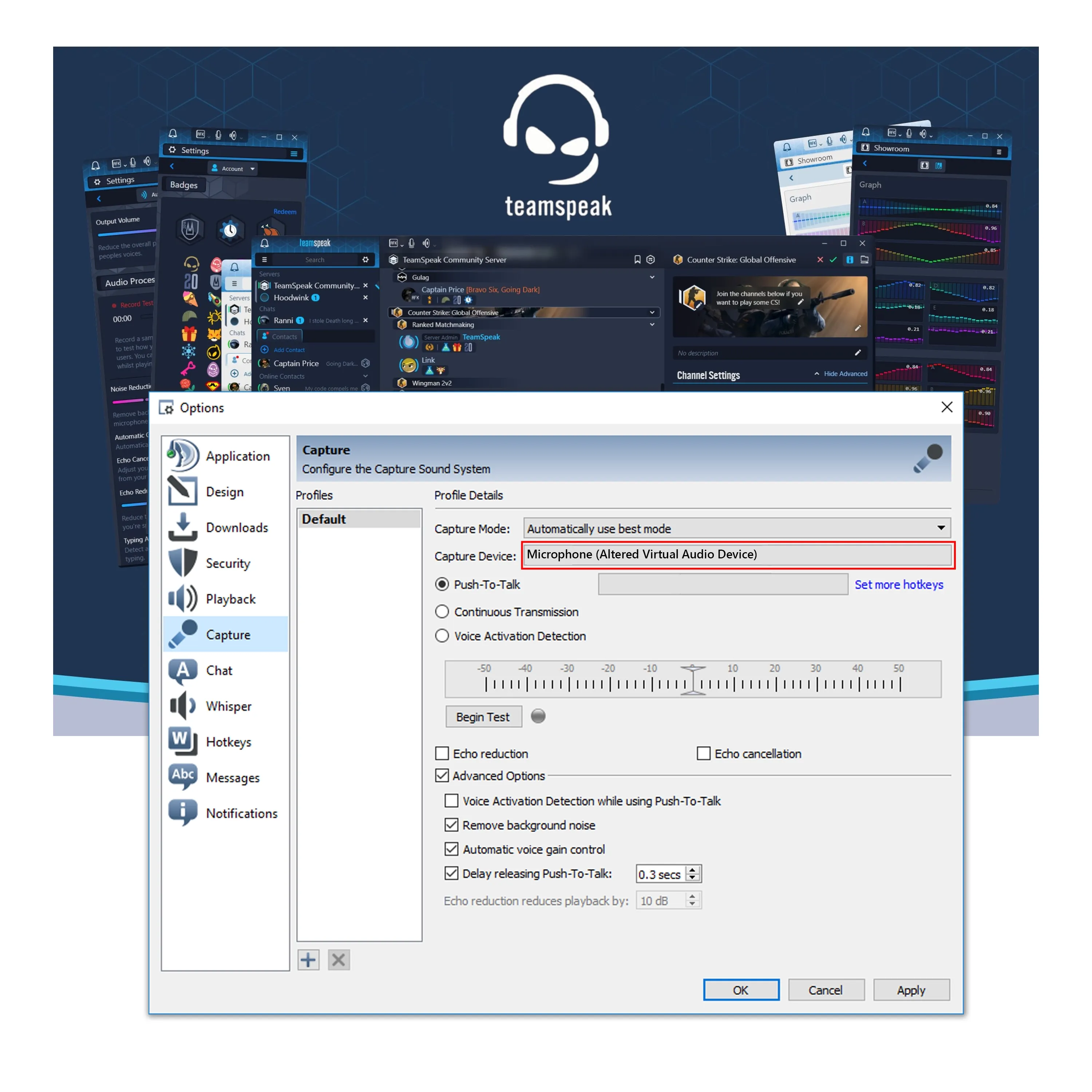 How to use Real-Time in Teamspeak