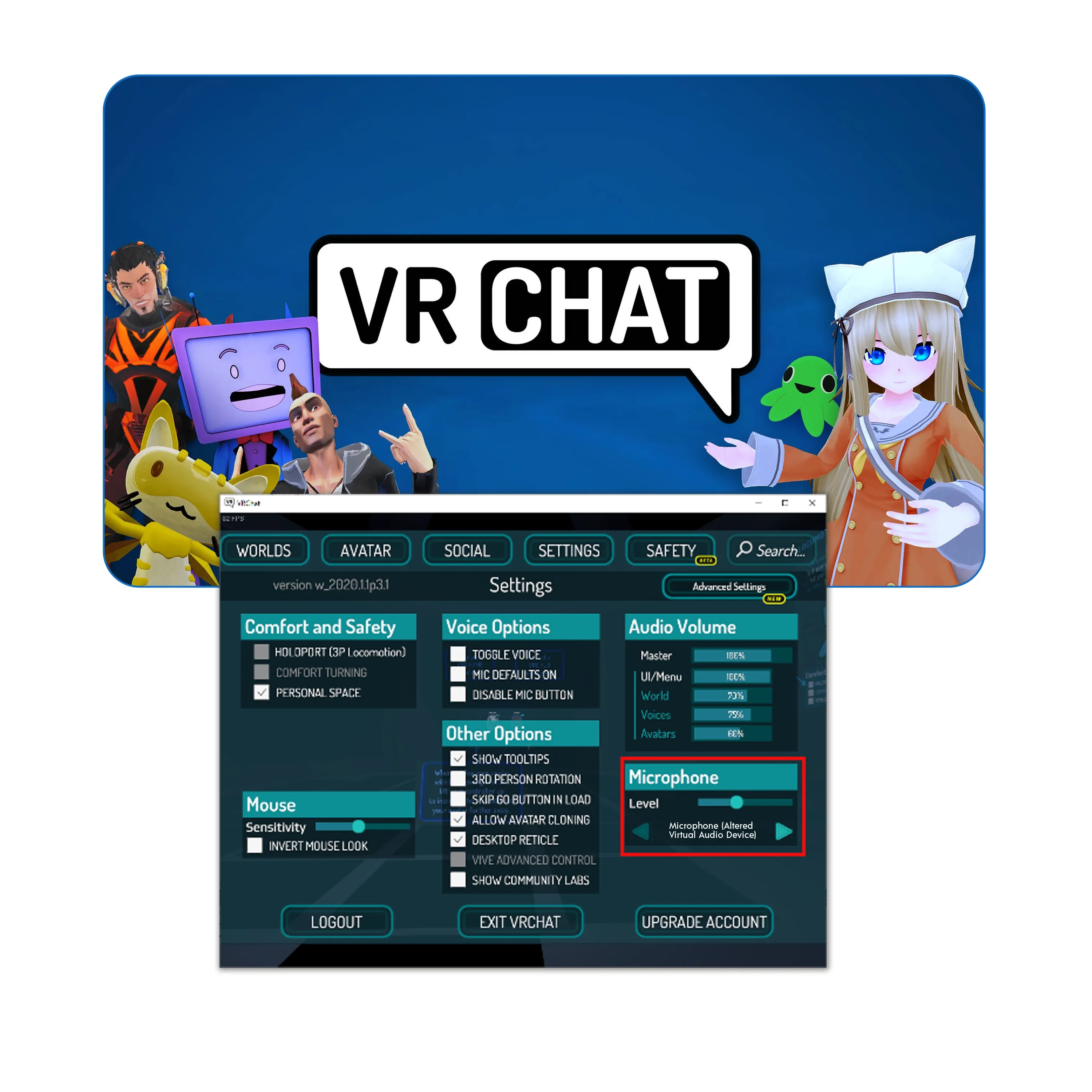 How to use Real-Time in VR Chat