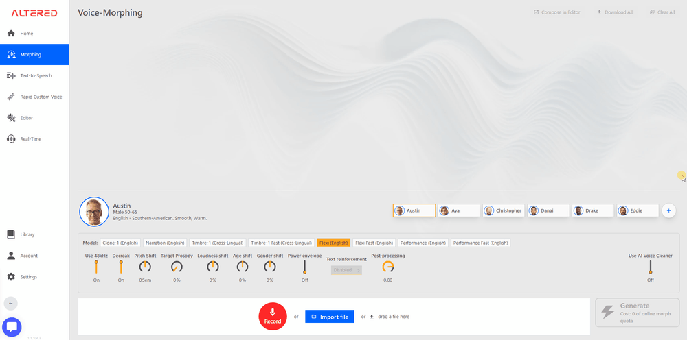 Animation showing how the new Speech-to-Speech voice changer works in Altered Studio