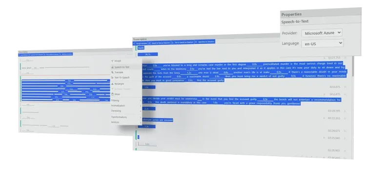 AI-powered speech transcription in Altered Studio