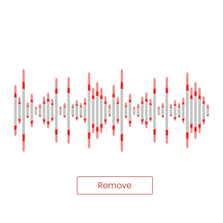 A waveform from which background noise is identified and removed