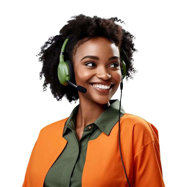 A woman with headphone with microphone changing her voice in relatime with ai